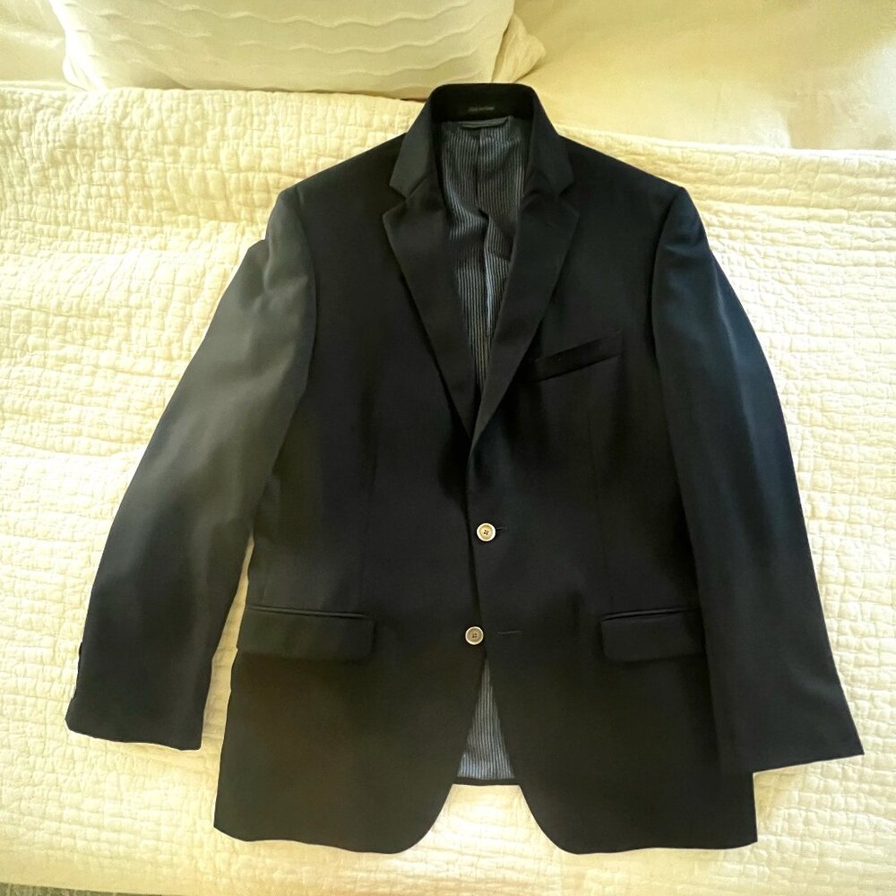 Calvin Klein Navy Sport Coat 100% WOOL 40R